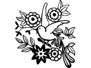 Sticker Custom Preview Image #016291 Animals Birds Bird Flower Design