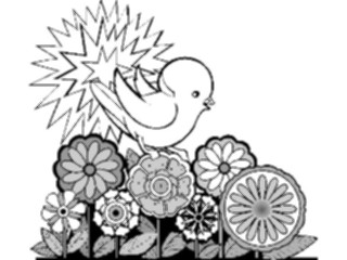 Sticker Custom Preview Image #016415 Animals Birds Birdwith Flowers2