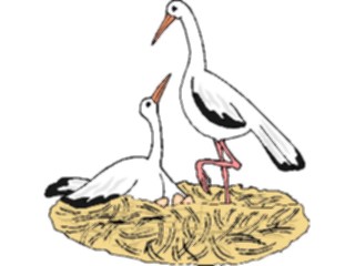 Sticker Custom Preview Image #016513 Animals Birds Cranesin Nest