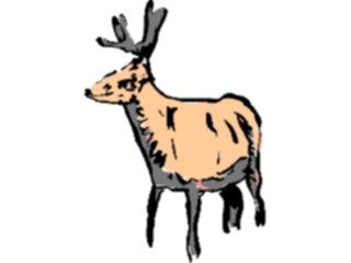 Sticker Custom Preview Image #017450 Animals Brush Stroke Deer1