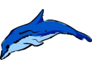 Sticker Custom Preview Image #017470 Animals Brush Stroke Dolphin2