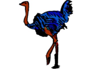 Sticker Custom Preview Image #017504 Animals Brush Stroke Ostrich