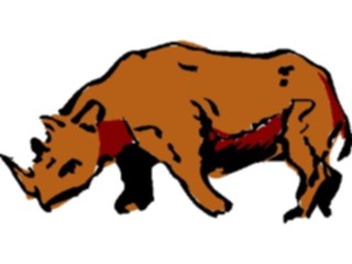 Sticker Custom Preview Image #017513 Animals Brush Stroke Rhino