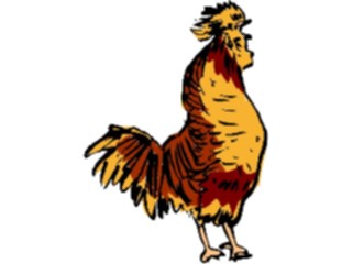 Sticker Custom Preview Image #017514 Animals Brush Stroke Rooster