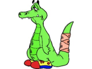 Sticker Custom Preview Image #017553 Animals Cartoons Alligator Broken Tail