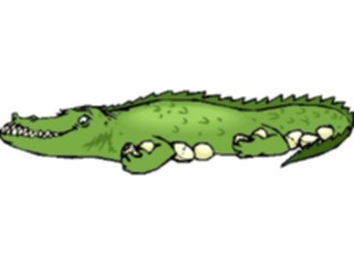 Sticker Custom Preview Image #017557 Animals Cartoons Alligator Guarding Eggs