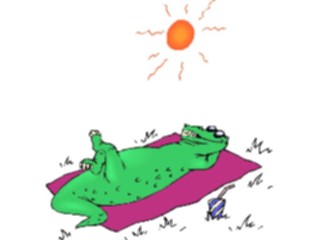 Sticker Custom Preview Image #017568 Animals Cartoons Alligator Sunbathing