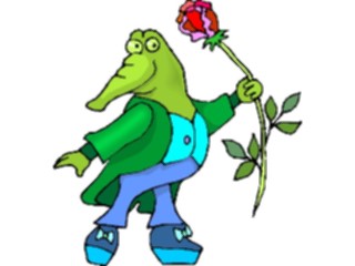 Sticker Custom Preview Image #017569 Animals Cartoons Alligatorwith Flower