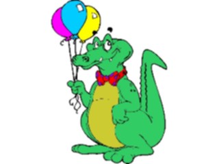 Sticker Custom Preview Image #017570 Animals Cartoons Alligatorwith Flowers