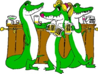 Sticker Custom Preview Image #017572 Animals Cartoons Alligators Drinking