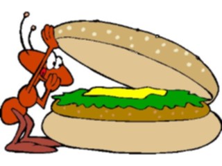 Sticker Custom Preview Image #017595 Animals Cartoons Ant Cheeseburger