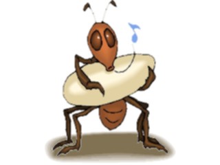 Sticker Custom Preview Image #017605 Animals Cartoons Ant Rocking Eggto Sleep