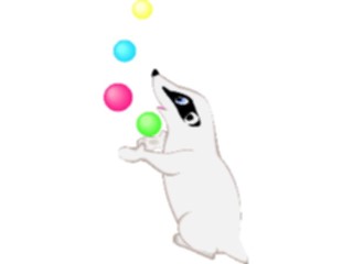 Sticker Custom Preview Image #017632 Animals Cartoons Badger Juggling