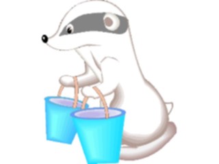 Sticker Custom Preview Image #017634 Animals Cartoons Badgerwith Buckets