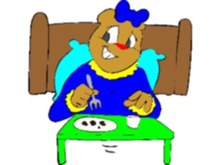 Sticker Custom Preview Image #017703 Animals Cartoons Bear Breakfastin Bed