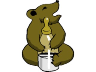 Sticker Custom Preview Image #017708 Animals Cartoons Bear Cubwith Bottle