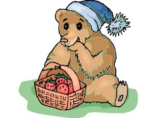 Sticker Custom Preview Image #017714 Animals Cartoons Bear Eating Strawberries