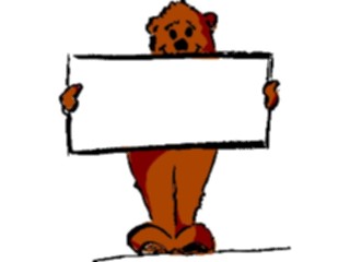 Sticker Custom Preview Image #017741 Animals Cartoons Bear Holding Sign