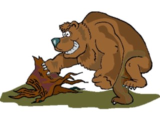 Sticker Custom Preview Image #017751 Animals Cartoons Bear Lifting Stump