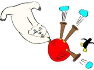 Sticker Custom Preview Image #017760 Animals Cartoons Bear Playing Bagpipe