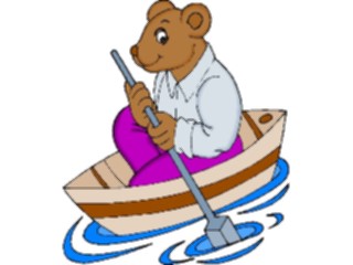 Sticker Custom Preview Image #017769 Animals Cartoons Bear Rowing