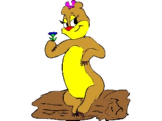 Sticker Custom Preview Image #017790 Animals Cartoons Bearwith Flower