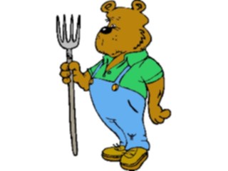 Sticker Custom Preview Image #017798 Animals Cartoons Bearwith Pitchfork