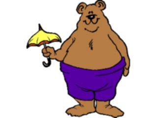 Sticker Custom Preview Image #017800 Animals Cartoons Bearwith Umbrella1