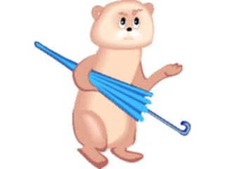 Sticker Custom Preview Image #017801 Animals Cartoons Bearwith Umbrella2