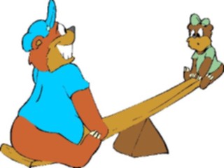 Sticker Custom Preview Image #017810 Animals Cartoons Bearson See Saw
