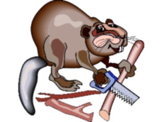 Sticker Custom Preview Image #017821 Animals Cartoons Beaver Busy
