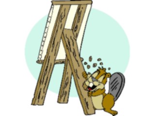 Sticker Custom Preview Image #017825 Animals Cartoons Beaver Eating Easel
