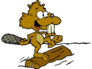 Sticker Custom Preview Image #017832 Animals Cartoons Beaveron Log