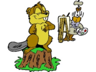 Sticker Custom Preview Image #017833 Animals Cartoons Beaver Posing