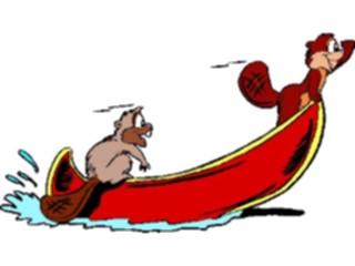 Sticker Custom Preview Image #017839 Animals Cartoons Beavers Rowing