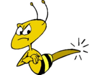 Sticker Custom Preview Image #017867 Animals Cartoons Bee Angry