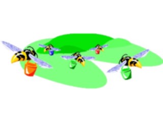 Sticker Custom Preview Image #017890 Animals Cartoons Beeswith Buckets