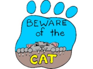 Sticker Custom Preview Image #017896 Animals Cartoons Bewareof Cat