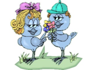 Sticker Custom Preview Image #017967 Animals Cartoons Bird Giving Flowers