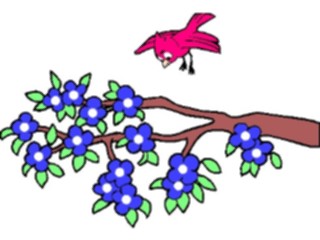 Sticker Custom Preview Image #017974 Animals Cartoons Bird Landingon Branch