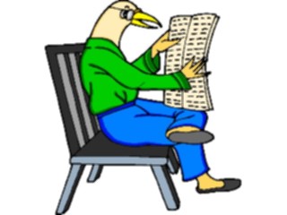 Sticker Custom Preview Image #017983 Animals Cartoons Bird Reading