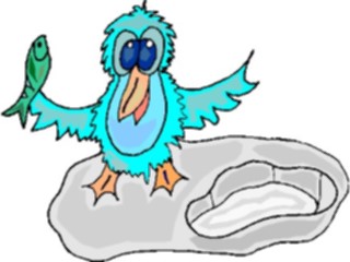 Sticker Custom Preview Image #018004 Animals Cartoons Birdwith Fish