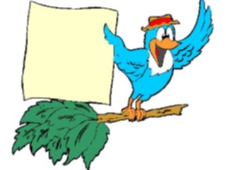 Sticker Custom Preview Image #018006 Animals Cartoons Birdwith Sign