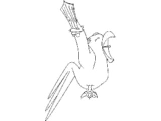 Sticker Custom Preview Image #018008 Animals Cartoons Birdwith Sword1