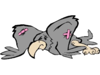 Sticker Custom Preview Image #018013 Animals Cartoons Bird Wounded