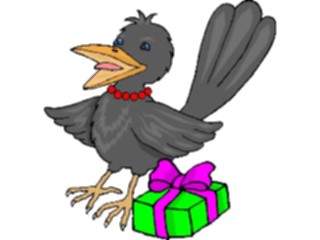 Sticker Custom Preview Image #018031 Animals Cartoons Blackbirdwith Gift