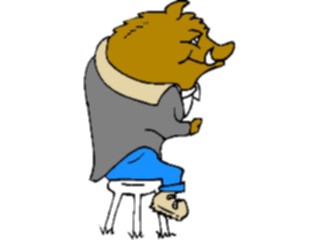 Sticker Custom Preview Image #018041 Animals Cartoons Boar Sitting