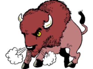 Sticker Custom Preview Image #018053 Animals Cartoons Buffalo Puffing