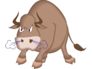 Sticker Custom Preview Image #018101 Animals Cartoons Bull Angry1