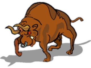 Sticker Custom Preview Image #018104 Animals Cartoons Bull Angry4